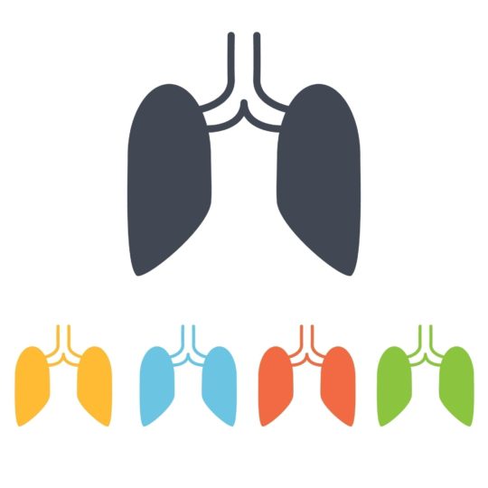 An illustration of lung shapes drawn in different colors. Shortness of breath happens when you cannot get enough air into your lungs. Causes include asthma, lung diseases, panic attacks, or allergies.