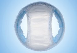 Photo of a new diaper from the top angle looking in