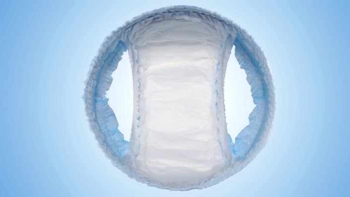 Photo of a new diaper from the top angle looking in