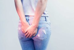 A female holds her hands behind her back. Hemorrhoids are swollen or inflamed veins in your rectum or around your anus. They are very common, especially in people who are pregnant.